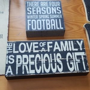 2 wooden signs/decor